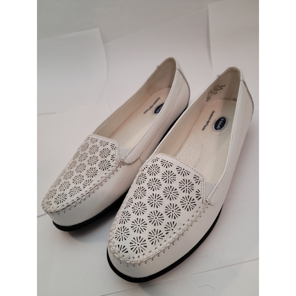 Dr. Scholl's White Laser-Cut Slip-On Loafers